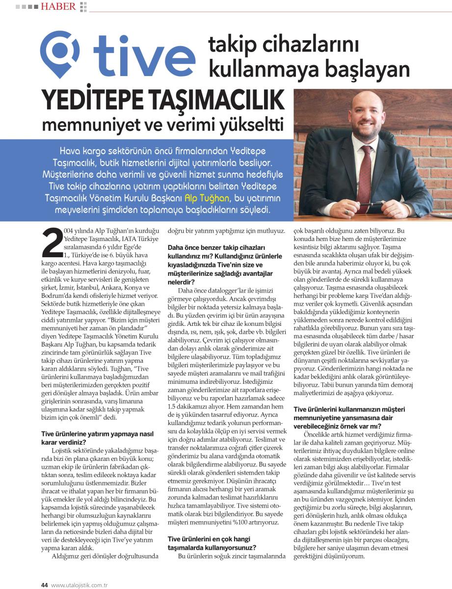 TİVE TAKİP CİHAZLARINI KULLANMAYA BAŞLAYAN YEDİTEPE VERİMİ YÜKSELTTİ.