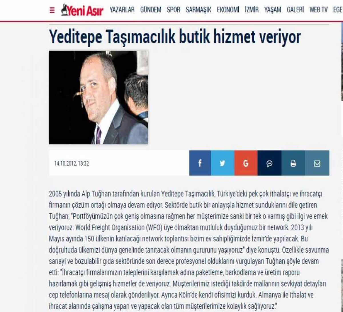 YENİ ASIR - YEDİTEPE TAŞIMACILIK BUTİK HİZMET VERİYOR